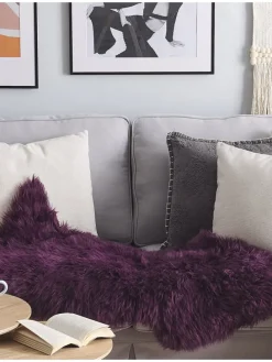 Schaffell ULURU in Violett - (W) 65 x (H) 8 x (L) 100 cm