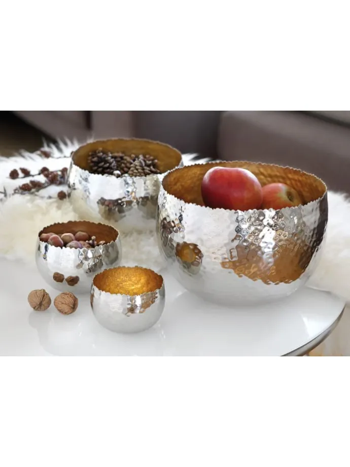 Schale "Sefa" in Silber/ Gold - H. 18,5 cm - D. 25,5 cm