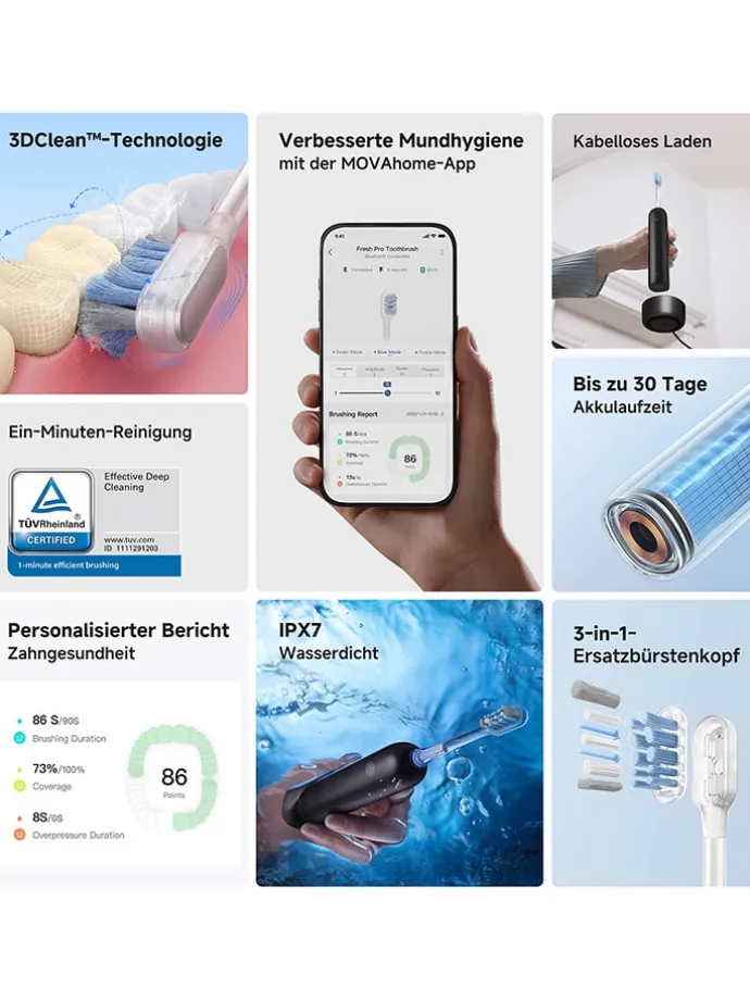 Schallzahnbürste ''Fresh Pro'' in Schwarz