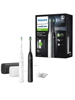Schallzahnbürsten-Doppelpack "Philips Sonicare 5500" in Schwarz/ Weiß