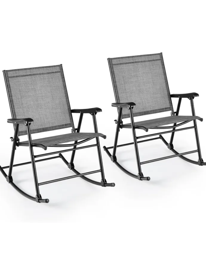 Schaukelstühle 2er Set in Grau