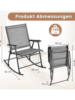 Schaukelstühle 2er Set in Grau