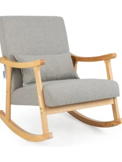 Schaukelstuhl aus Holz in Grau