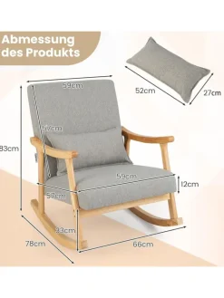 Schaukelstuhl aus Holz in Grau