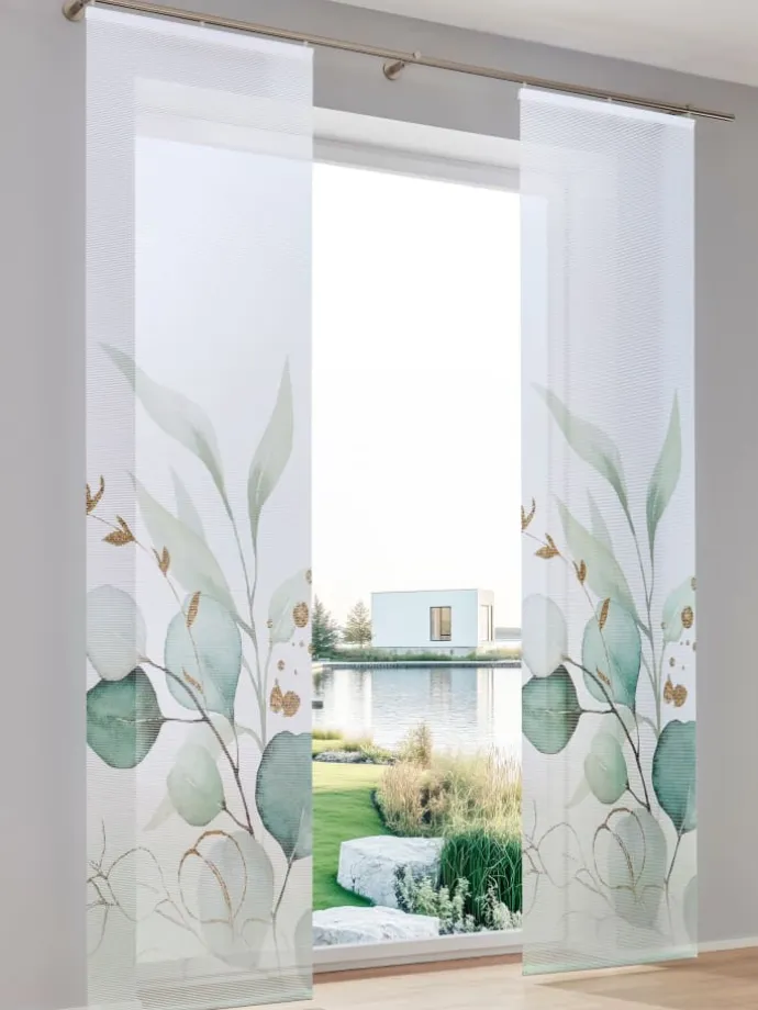 Schiebevorhang in weiß-bedruckt