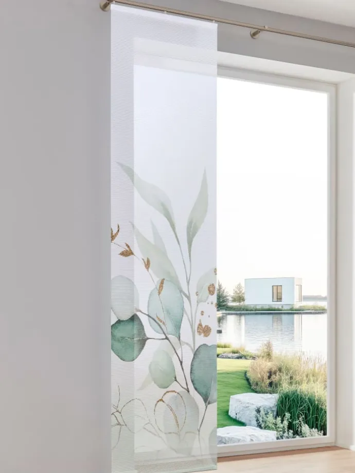Schiebevorhang in weiß-bedruckt