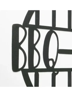 Schild "BBQ" in Schwarz - Ø 33,5 cm