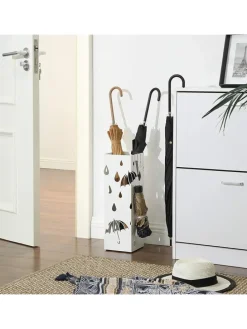 Schirmständer in Weiß - (B)15,5 x (H)49 x (T)15,5 cm