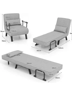 Schlafsessel Klappbar in Grau
