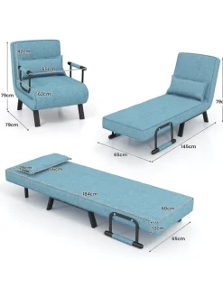 Schlafsessel Klappbar in Türkis