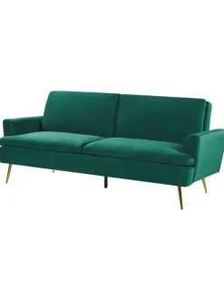 Schlafsofa VETTRE in Grün/Gold - (W) 210 x (H) 88 x (L) 84 cm