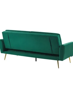 Schlafsofa VETTRE in Grün/Gold - (W) 210 x (H) 88 x (L) 84 cm