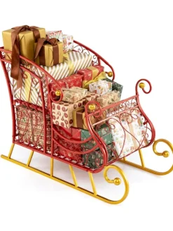 Schlitten Deko für Weihnachten in Rot