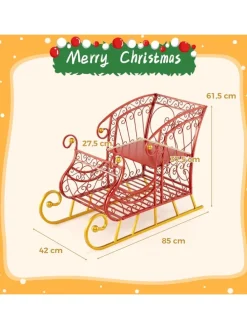 Schlitten Deko für Weihnachten in Rot