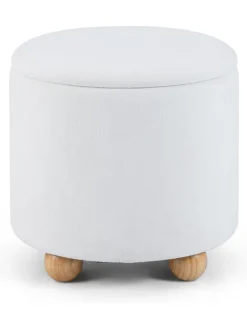 Schminkhocker mit Stauraum bis 150 kg in Weiß