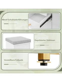 Schminktisch mit LED Spiegel in Weiß