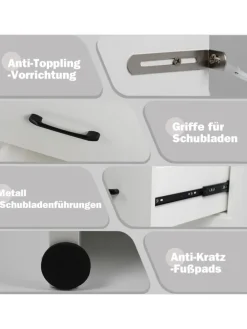 Schminktisch mit LED-Beleuchtung 94x40x138,5cm in Weiß