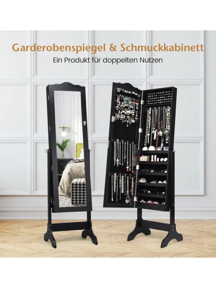 Schmuck mit Ganzkörperspiegel in Schwarz