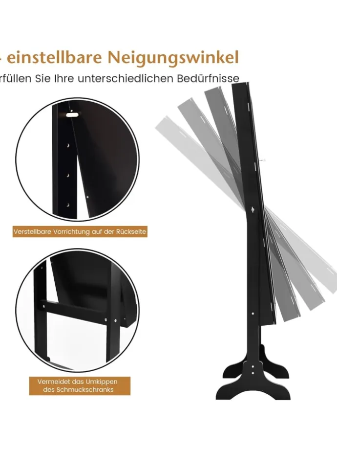 Schmuck mit Ganzkörperspiegel in Schwarz