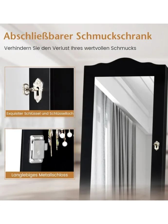 Schmuck mit Ganzkörperspiegel in Schwarz