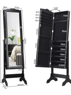 Schmuck mit Ganzkörperspiegel in Schwarz