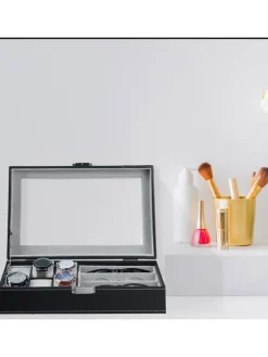 Schmuckaufbewahrung in Schwarz - (B)33 x (H)9 x (T)20,5 cm