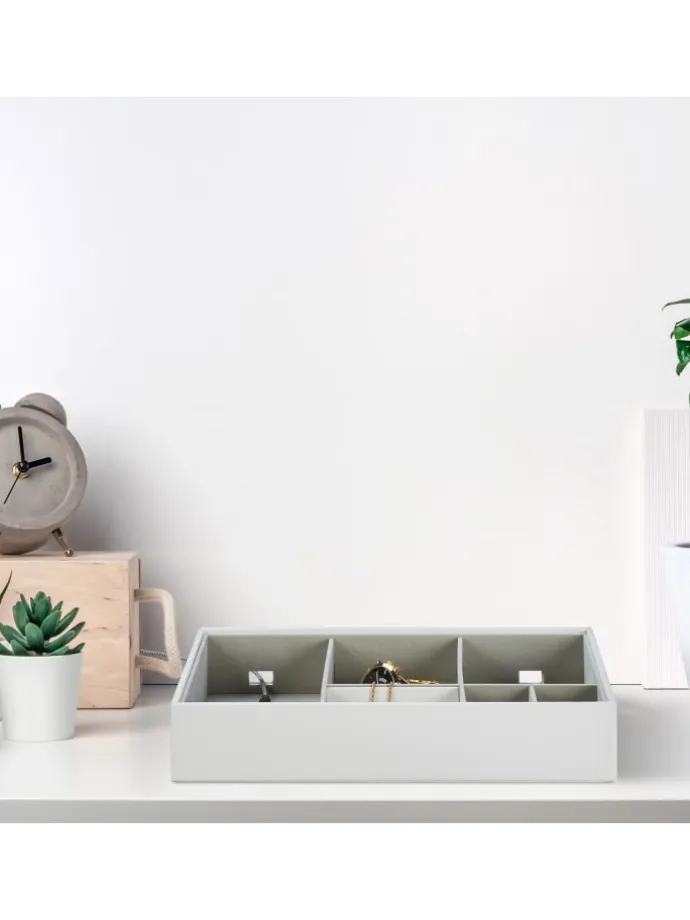 Schmuckaufbewahrung in Weiß - (B)32 x (H)7 x (T)22 cm