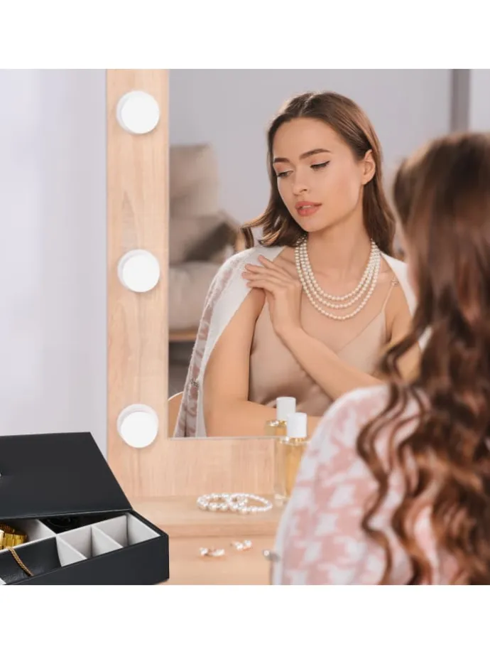 Schmuckaufbewahrung in Weiß - (B)32 x (H)7 x (T)22 cm