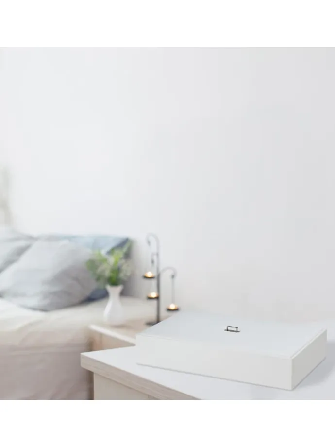 Schmuckaufbewahrung in Weiß - (B)32 x (H)7 x (T)22 cm