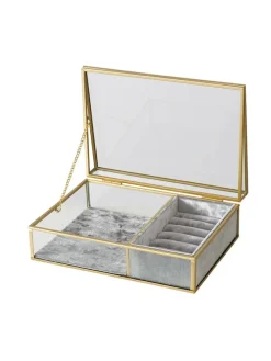 Schmuckbox "Clipo" in Transparent/ Gold - (B)16 x (H)8 cm