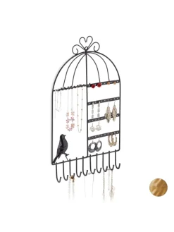 Schmuckhalter in Schwarz - (B)25,5x (H)44,5 x (T)4,5 cm