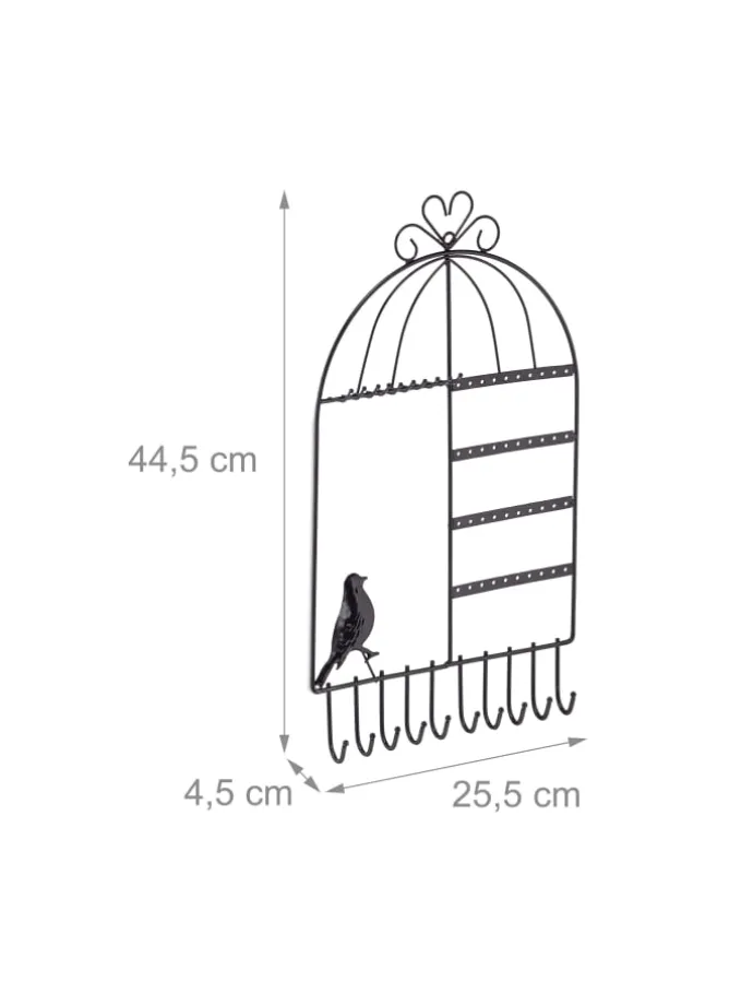 Schmuckhalter in Schwarz - (B)25,5x (H)44,5 x (T)4,5 cm