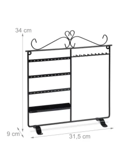 Schmuckhalter in Schwarz - (B)31,5 x (H)34 x (T)9 cm