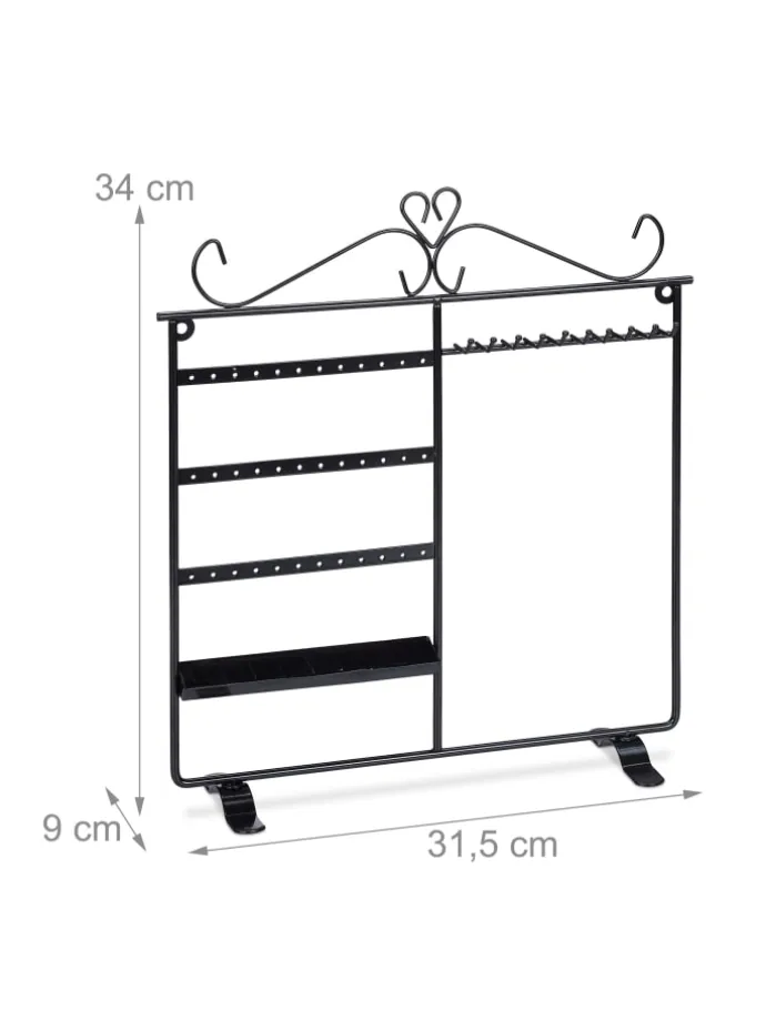 Schmuckhalter in Schwarz - (B)31,5 x (H)34 x (T)9 cm