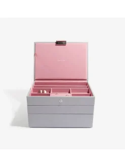 Schmuckkasten in Grau - (B)25 x (H)18 x (T)3,7 cm