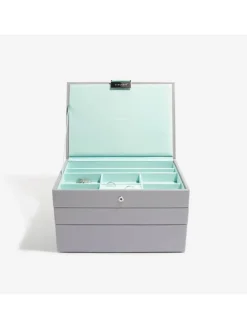 Schmuckkasten in Grau - (B)25 x (H)18 x (T)3,7 cm