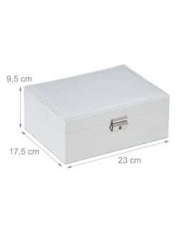 Schmuckkasten in Weiß - (B)23 x (H)9,5 x (T)17,5 cm