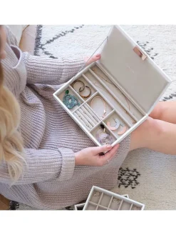 Schmuckkasten in Weiß - (B)25 x (H)18 x (T)4,2 cm