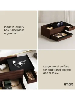 Schmuckkasten Stowit schwarz 26 x 22 x 12cm in schwarz