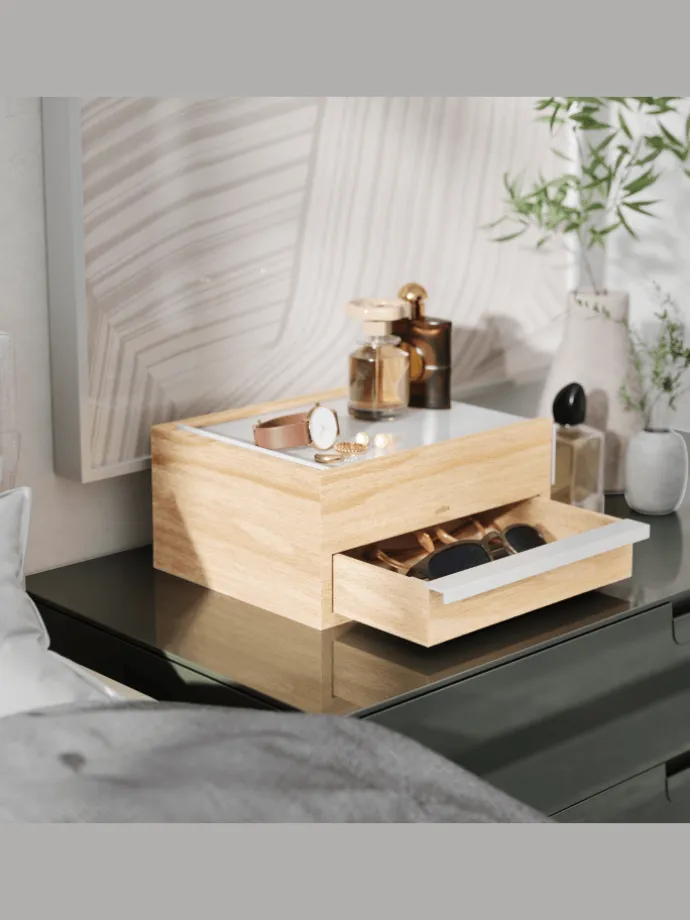 Schmuckkasten Stowit weiß 26 x 22 x 12cm in weiß