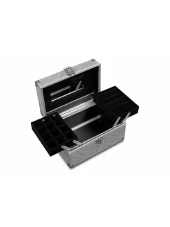 Schmuckkoffer Schmuckkästchen mit Glitzer in silber