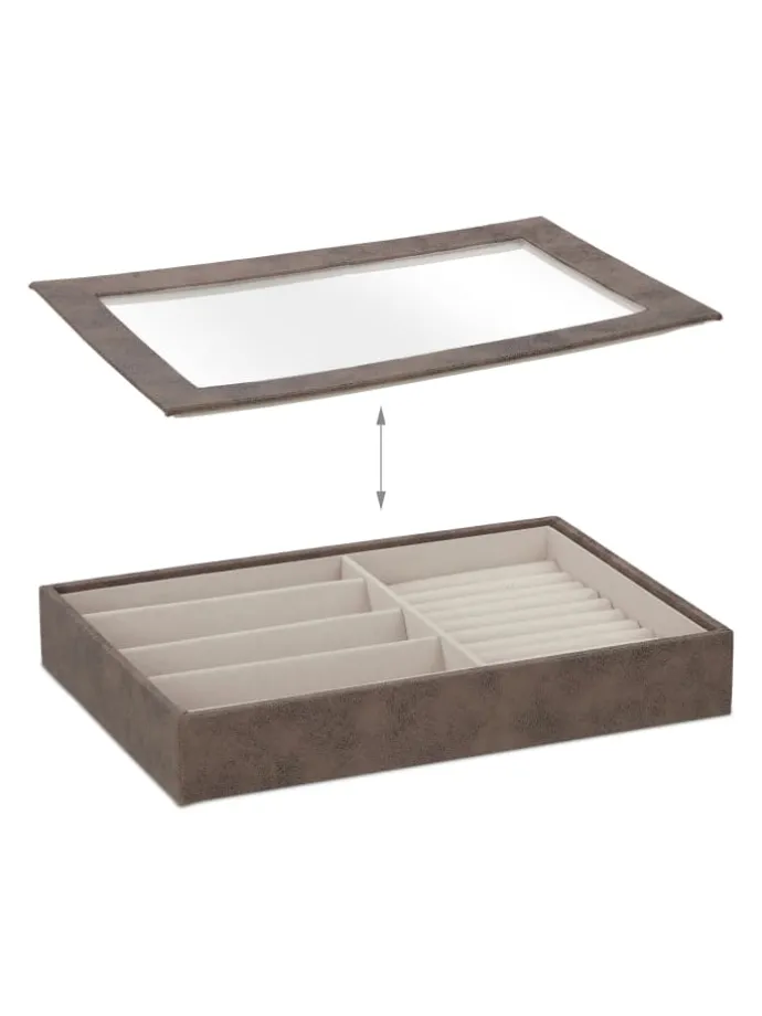 Schmuckkästchen in Braun - (B)30 x (H)5 x (T)21 cm