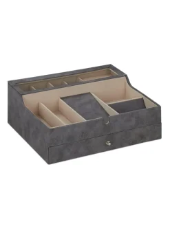 Schmuckkästchen in Grau - (B)34 x (H)13 x (T)31 cm