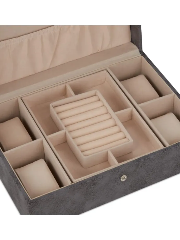 Schmuckkästchen in Grau - (B)29 x (H)10 x (T)20 cm