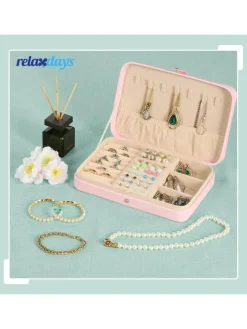 Schmuckkästchen in Rosa - (B)21 x (H)4,5 x (T)14,5 cm