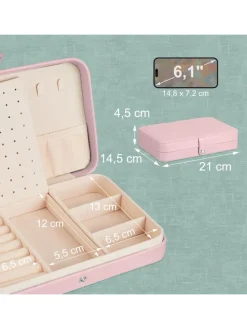Schmuckkästchen in Rosa - (B)21 x (H)4,5 x (T)14,5 cm