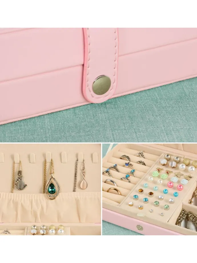 Schmuckkästchen in Rosa - (B)21 x (H)4,5 x (T)14,5 cm