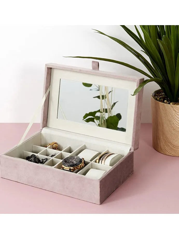 Schmuckkästchen in Rosa - (B)25 x (H)8 x (T)16 cm