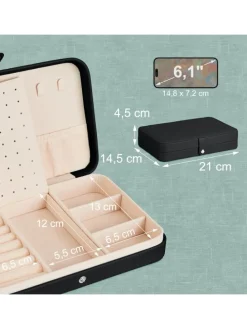 Schmuckkästchen in Schwarz - (B)21 x (H)4,5 x (T)14,5 cm