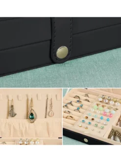 Schmuckkästchen in Schwarz - (B)21 x (H)4,5 x (T)14,5 cm